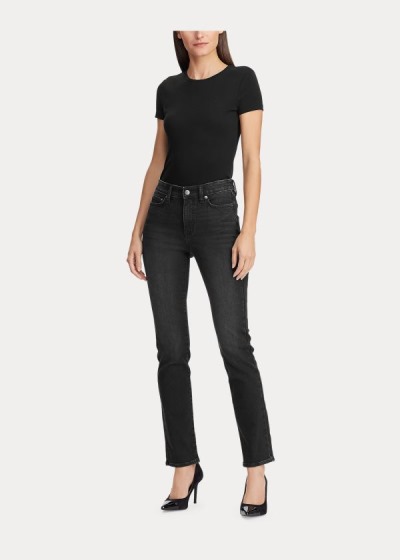 Jeans Ralph Lauren Mujer Negros Azules - Premier Straight Curvy - ZQRBA0594